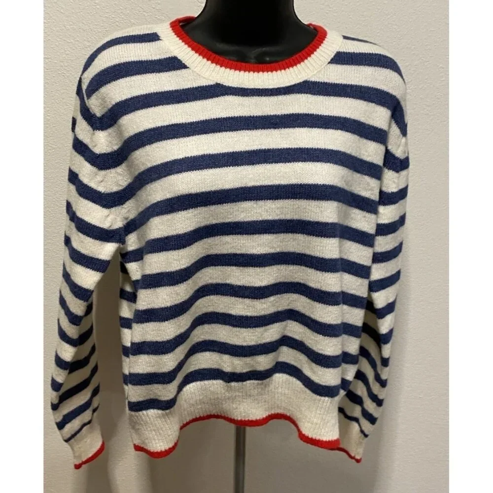 Shein Womens Size M Sweater Striped Long Sleeve - Picture 1 of 9